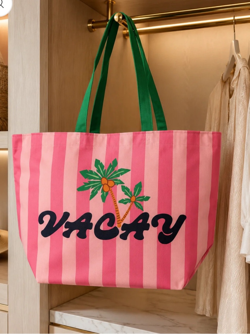 VACAY' XL Oversized Striped Tote Bag